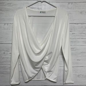 Stuoner Draped Cowl Neck Blouse Size L